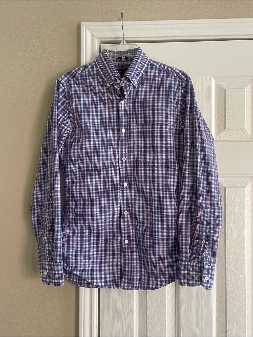 J. Crew Blue Plaid Button-Down Long Sleeve Shirt - Size: XS